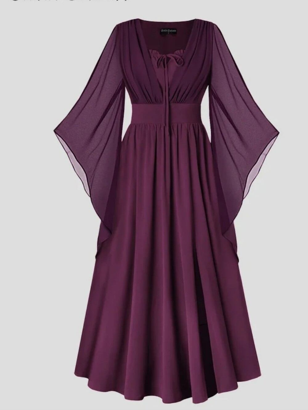 Scarlet Darkness Enchanted Purple Maxi Dress Flowing Sheer Sleeves